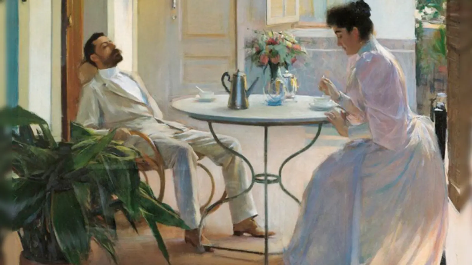 Bilder wie „Interieur im Freien” von Ramon Casas aus dem Jahr 1892 entstanden in Barcelona ebenso wie abstrakte Werke.  (Bild: Col·lecció Carmen Thyssen Barcelona)