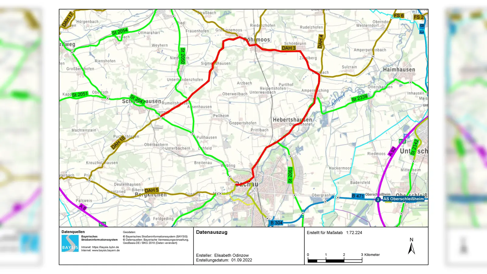 Übersichtsplan zur Umleitungsstrecke (Foto: Elisabeth Odinzow)