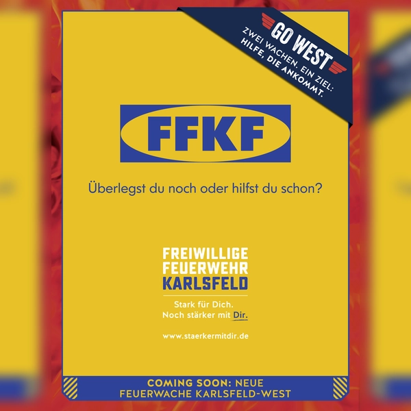 Die neue Kampagne unter der Überschrift „Go West“ bedient sich bekannter Werbemotive. (Foto: FFW Karlsfeld)