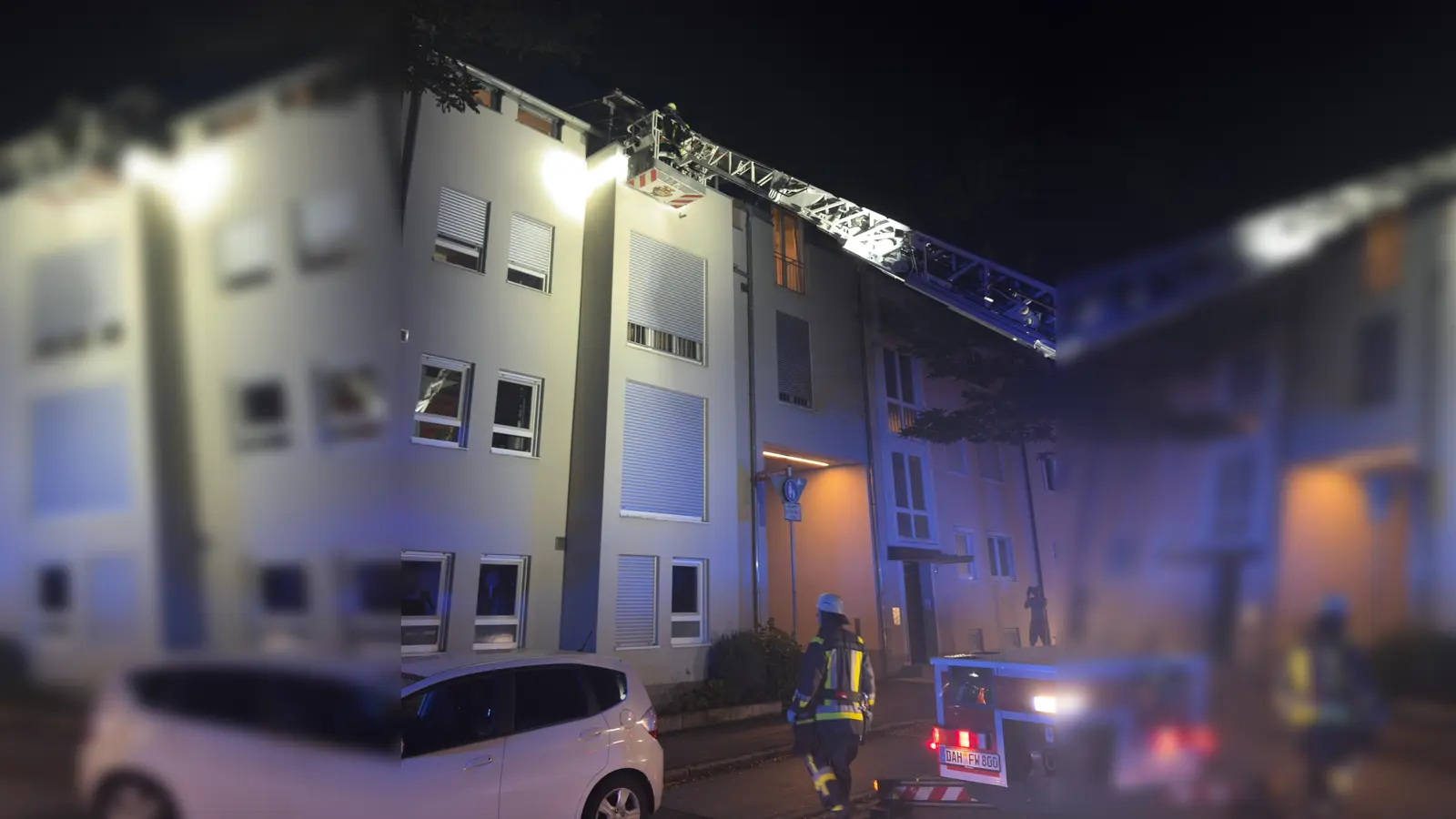 Am 15. August rettete die Feuerwehr eine Person mit der Drehleiter. (Foto: FF Dachau)