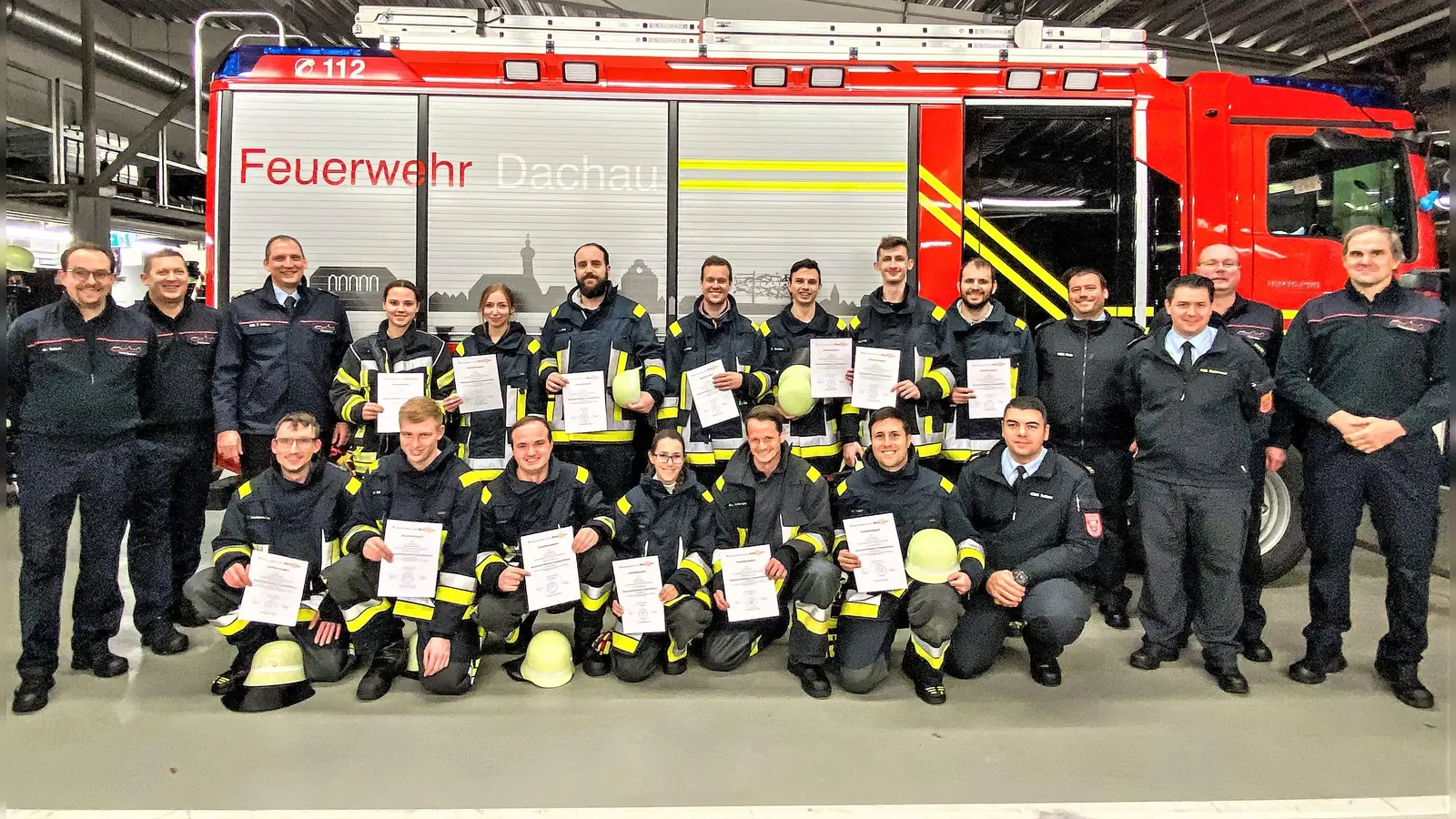 Eine stattliche Verstärkung erhält die Feuerwehr Dachau durch die neuen Mitglieder. (Foto: FF Dachau)