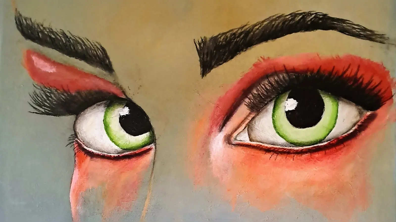 Ausschnitt: Gesicht 3 in Acryl von Margret Hanakam. (Foto: privat)