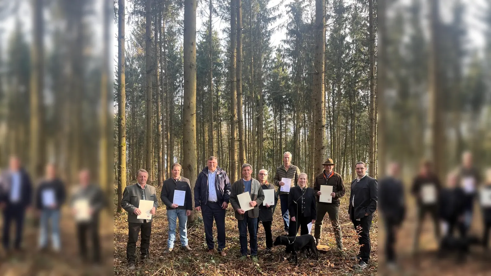Georg Bichler (Jagdberater, wiederernannt), Michael Lechner (neu im Jagdbeirat, Vertreter der Forstwirtschaft), Landrat Stefan Löwl, Leonhard Mösl jun. (neu Die bestellten Jagdberater und -beiräte sind Georg Bichler, Georg Walter, Georg Rottmeir, Katharina Nauderer, Clemens von Trebra-Lindenau und Michael Schön. (Foto: Landratsamt Dachau, Steffen Varga)